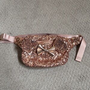 Loungefly Disney Rose Gold Sequin Minnie Ear Crossbody Belt Bag